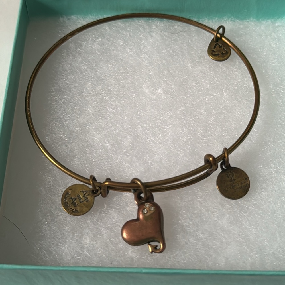 Alex and Ani bronze heart bracelet